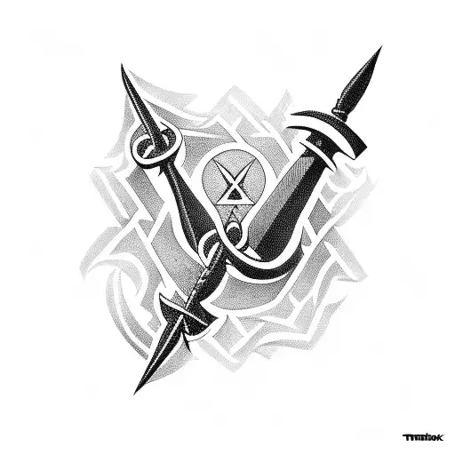 Ukrainian trident tattoo design idea