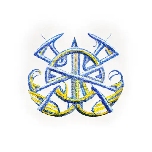 Ukrainian trident tattoo design idea