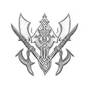 Ukrainian trident tattoo design idea