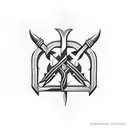 Ukrainian trident tattoo design idea