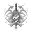 Ukrainian trident tattoo design idea