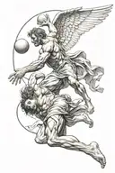 atlas holding the world , Icarus falling from the sky and Orlando the furious tattoo design idea