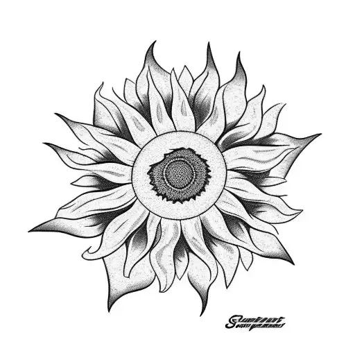 1965 corvette,  and sunflower memorial  tattoo design idea