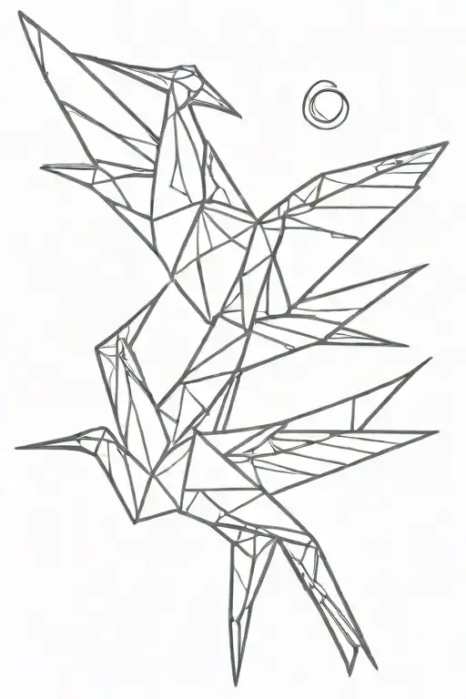 origami crane tattoo design idea