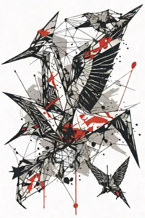 paper crane tattoo design idea
