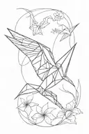 origami crane tattoo design idea