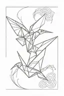 origami crane tattoo design idea