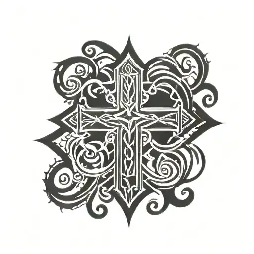 tribal, cross, names for jesus christ tattoo design idea