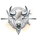 Buffalo, storm, cross tattoo design idea
