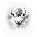 Buffalo, storm, cross tattoo design idea