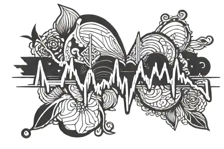 Heartbeat Line art tattoo design idea