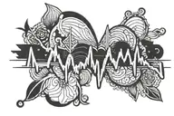 Heartbeat Line art tattoo design idea