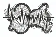 Heartbeat Line art tattoo design idea