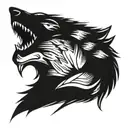 sparta wolf head tattoo design idea