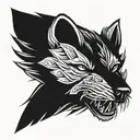 sparta wolf head tattoo design idea