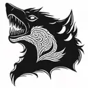 sparta wolf head tattoo design idea