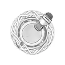 An old school microphone intertwined with guitar picks, showcasing the fusion of different musical elements tattoo design idea