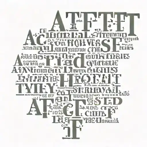 A.T.F word stencil    tattoo design idea