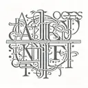 A.T.F word stencil    tattoo design idea