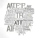 A.T.F word stencil    tattoo design idea