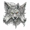 Gray wolf tattoo design idea