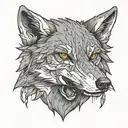 Gray wolf tattoo design idea