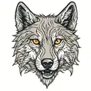 Gray wolf tattoo design idea