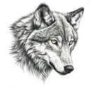 Gray wolf tattoo design idea