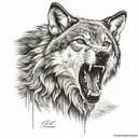 Gray wolf tattoo design idea
