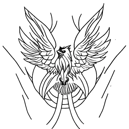 wolf and Phoenix tattoo design idea