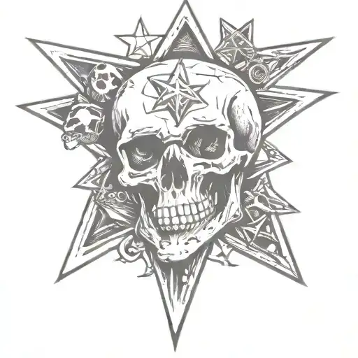 skull star dice tattoo tattoo design idea