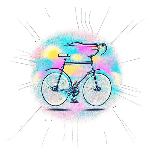 A new-school design of a bicycle transforming into a chalkboard tattoo design idea