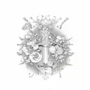 Flower libra and Taurus  tattoo design idea