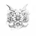 Flower libra and Taurus  tattoo design idea