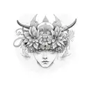 Flower libra and Taurus  tattoo design idea