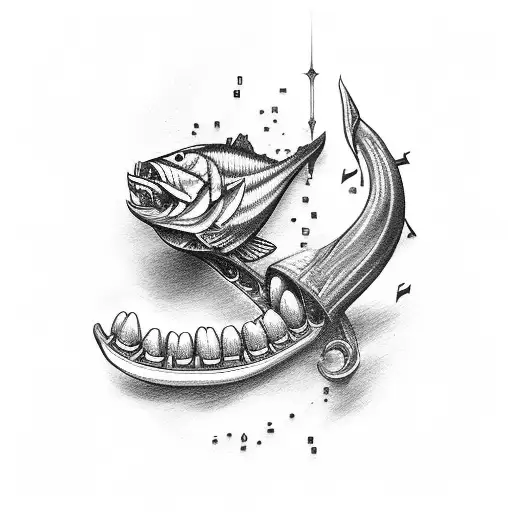 A tooth with a bass clef embedded in it tattoo design idea