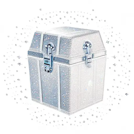  a open treasure chest with diamonds sparkles with space for names inside  tattoo design idea
