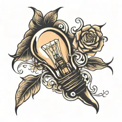 light bulb  tattoo design idea