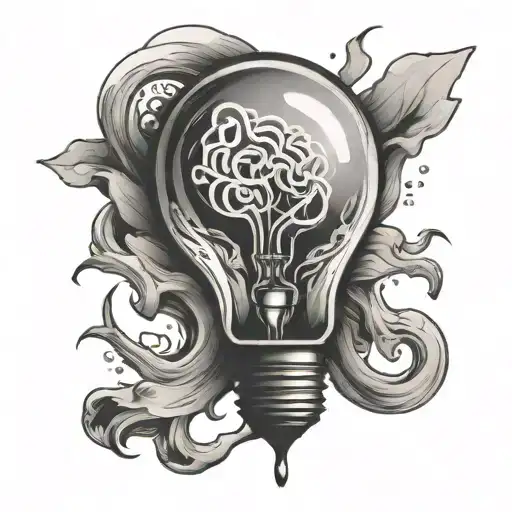 light bulb with words on the inside tattoo design idea