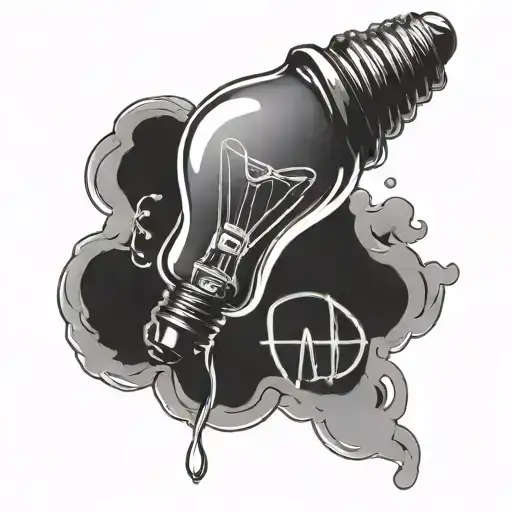 light bulb with words as the electricity  tattoo design idea