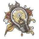 light bulb  tattoo design idea