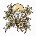 light bulb  tattoo design idea