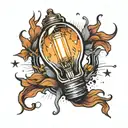 light bulb  tattoo design idea