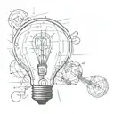 light bulb words as the glass surrounded tattoo design idea