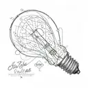 light bulb words as the glass surrounded tattoo design idea