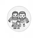 family two boys Ezra Caleb  tattoo design idea