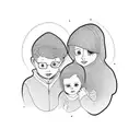 family two boys Ezra Caleb  tattoo design idea