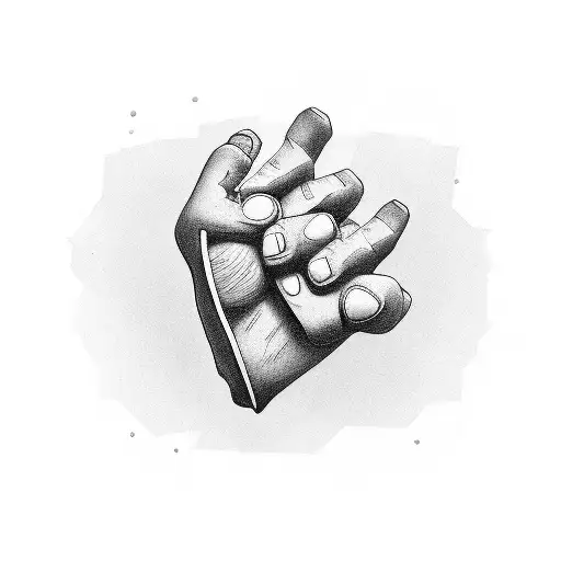 A broken heart held by a hand tattoo design idea