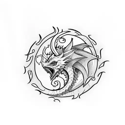 incorporate knife and targaryen sign tattoo design idea