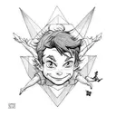 peter pan flying with the lost children tattoo design idea